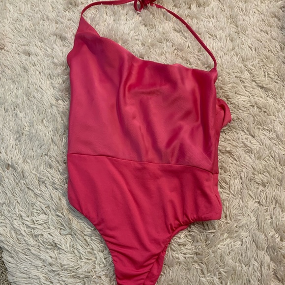 Showpo Pink Satin Bodysuit - Picture 2 of 3